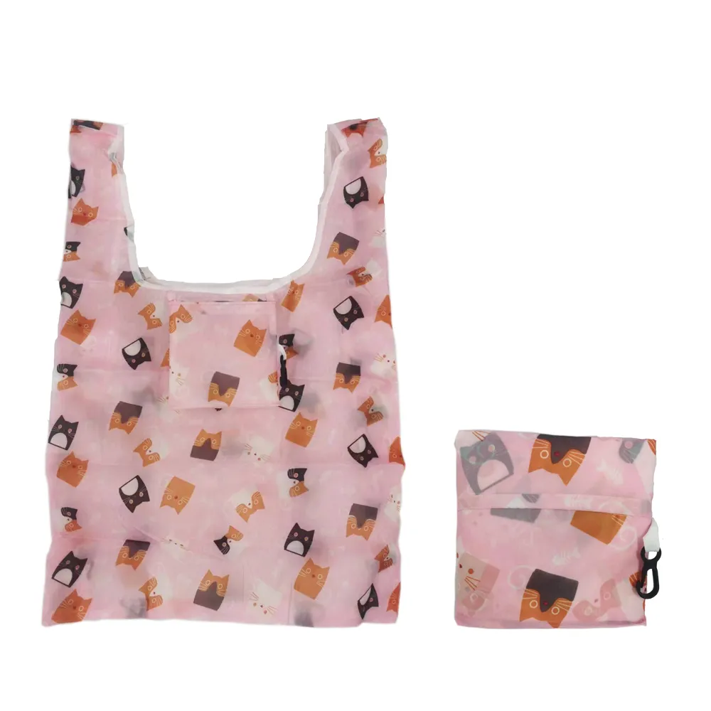 Baixo Carbono Allover Print Shopping Bag Folding Storage Bag Cor-B
