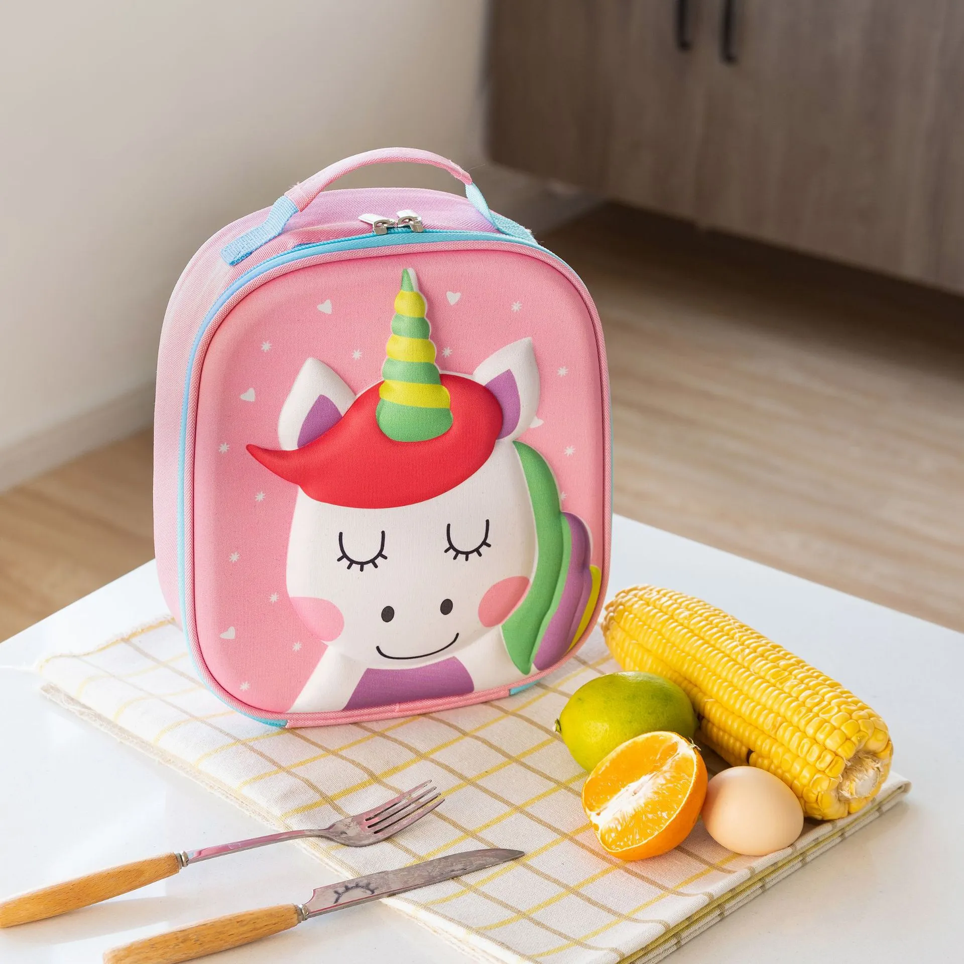 Lunch Bags for Boys Girls Student, Reusable Waterproof Insulated Lunch Cooler Bag Thermal Meal Tote Kit  image 4