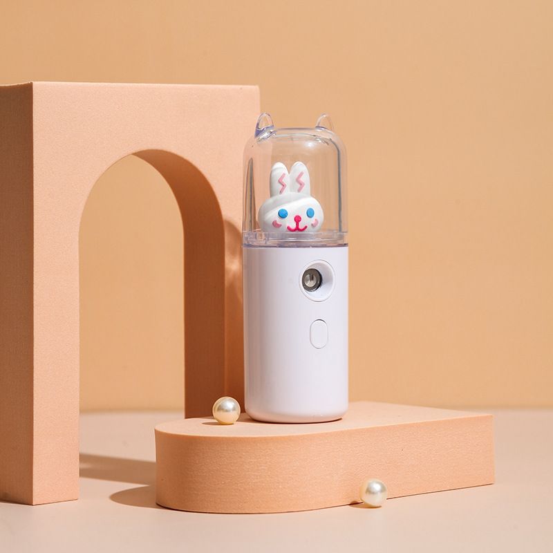 Rabbit Pattern Portable Mini Cool Mist Facial Steamer, Hydratant Et Hydratation, Atomiseur D’humidificateur Facial Rechargeable USB Pour Les Soins Quo