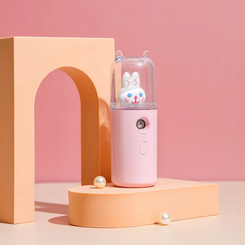Rabbit Pattern Portable Mini Cool Mist Facial Steamer, Hydratant Et Hydratation, Atomiseur D’humidificateur Facial Rechargeable USB Pour Les Soins Quo