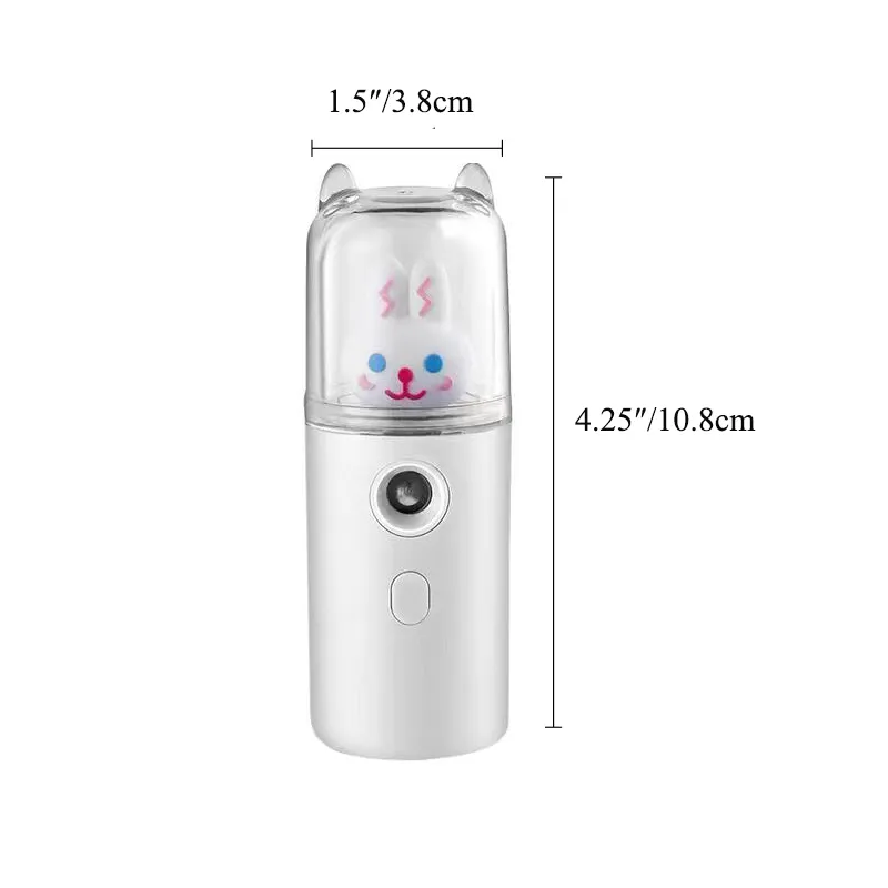 Rabbit Pattern Portable Mini Cool Mist Facial Steamer, Moisturizer and Hydration, USB Rechargeable Facial Humidifier Atomizer for Daily Skin Care big image 2