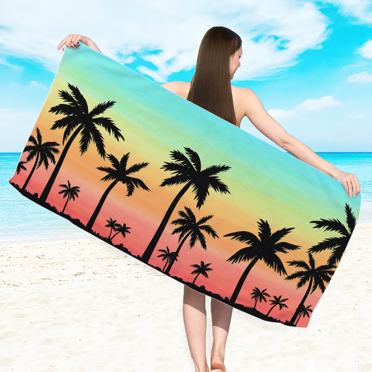 Large Beach Towels Sport Fast Quick-Drying Super Absorbent Towels Summer Beach Towel for Women Men Color-B