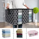 Foldable Organizer Storage Bags with Double Clear Window Carry Handles for Blanket Comforter Bedding  image 3
