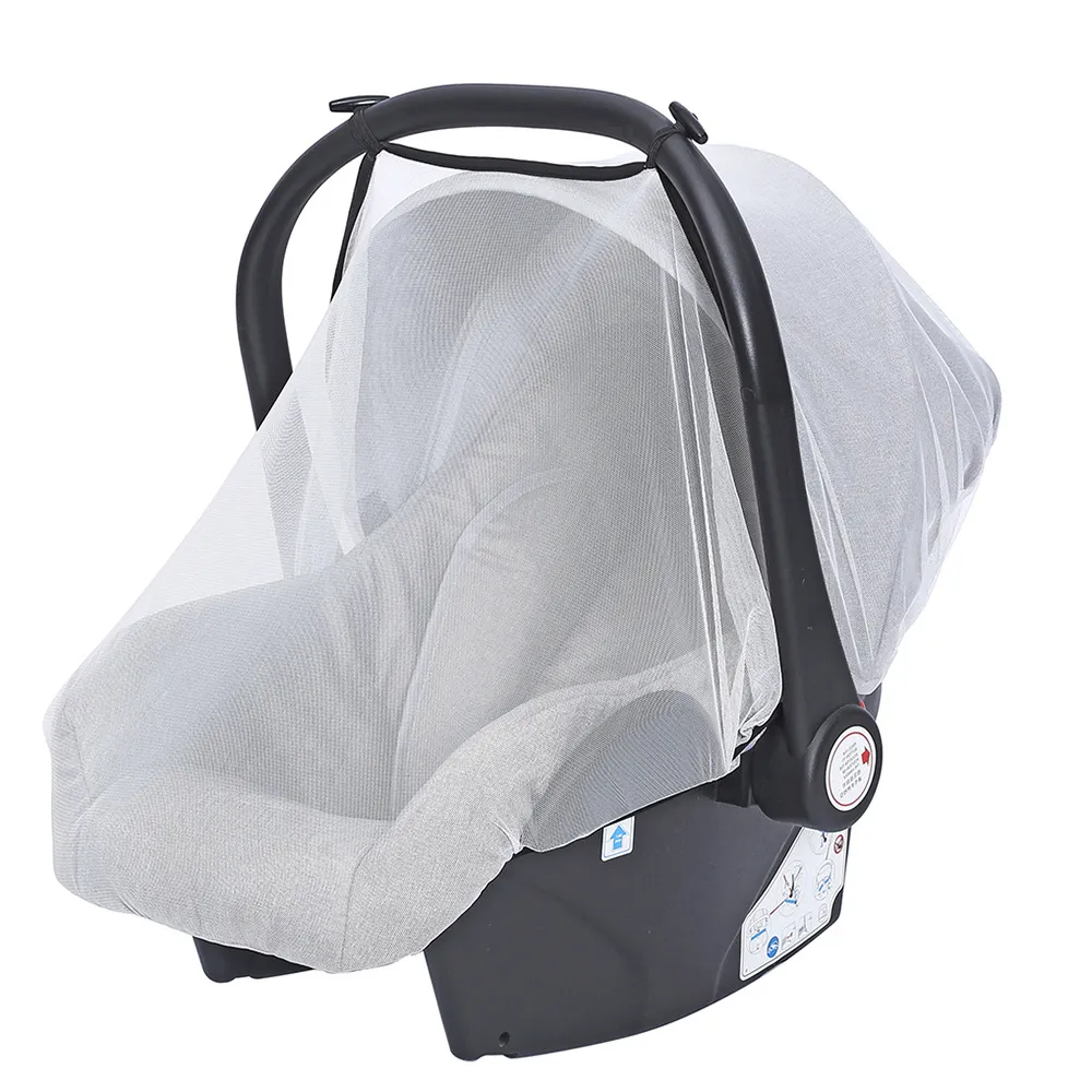 Baby Safety Seat Anti-mosquito Cover Anti-particle Dust Breathable Mesh Cover White big image 1