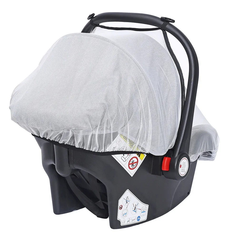 Baby Safety Seat Anti-mosquito Cover Anti-particle Dust Breathable Mesh Cover White image 2