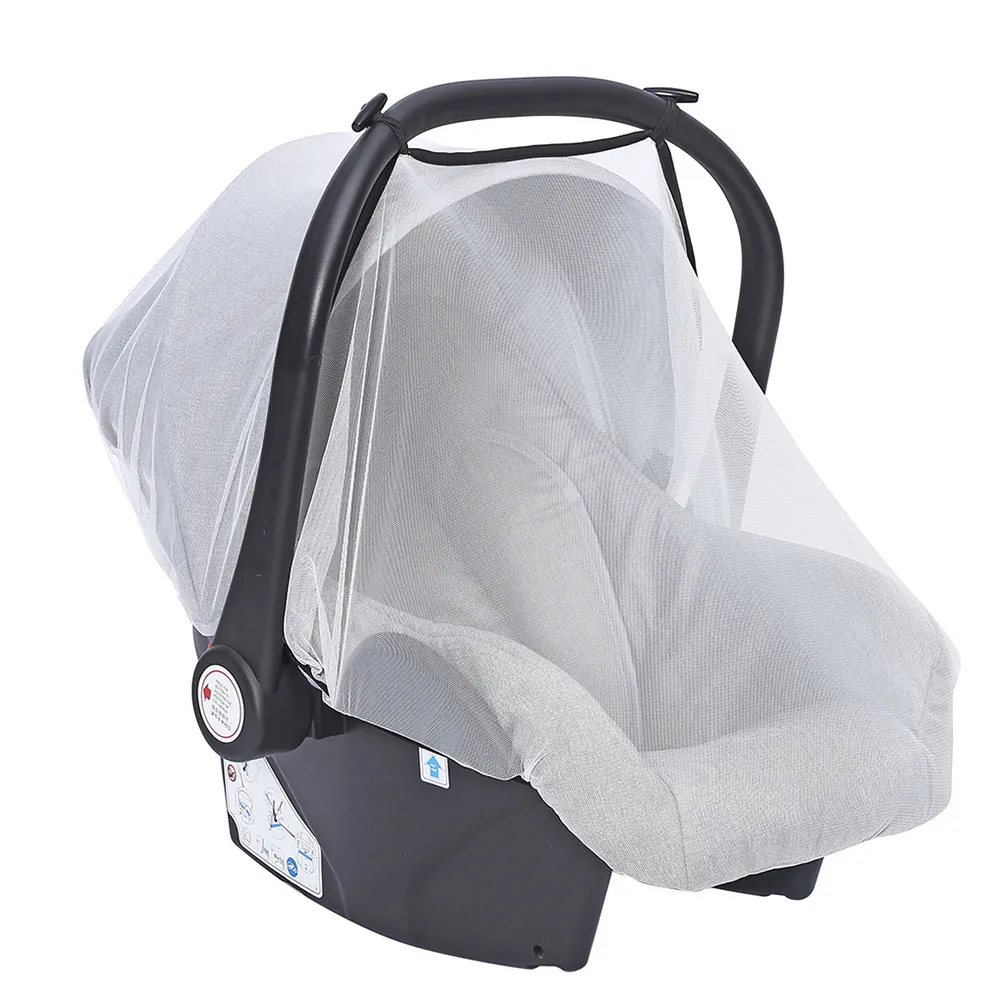 Baby Safety Seat Anti-mosquito Cover Anti-particle Dust Breathable Mesh Cover White image 3