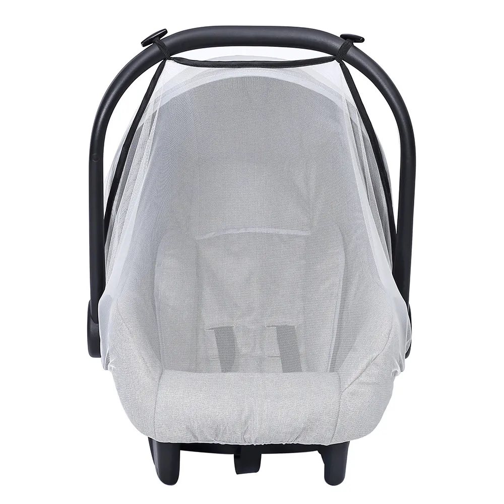 Baby Safety Seat Anti-mosquito Cover Anti-particle Dust Breathable Mesh Cover White image 4