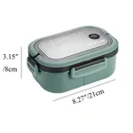 Double Layer Capacity Portable Compartment PP Lunch Box Green