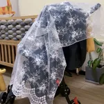 Mosquito Net for Stroller, Embroidery Mesh Breathable Lace Baby Stroller Mosquito Net, Perfect Bug Net for Strollers Creamy White