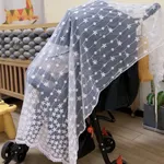 Mosquito Net for Stroller, Embroidery Mesh Breathable Lace Baby Stroller Mosquito Net, Perfect Bug Net for Strollers Beige