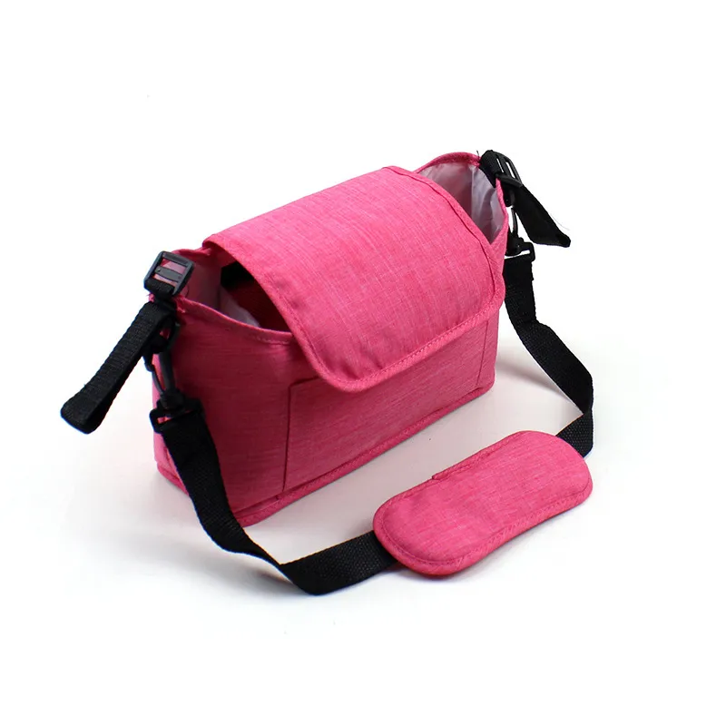 Baby Stroller Bag Portable Baby Umbrella Storage Bag Pocket Cup Holder Organizer Universal Stroller Accessory Pink big image 1