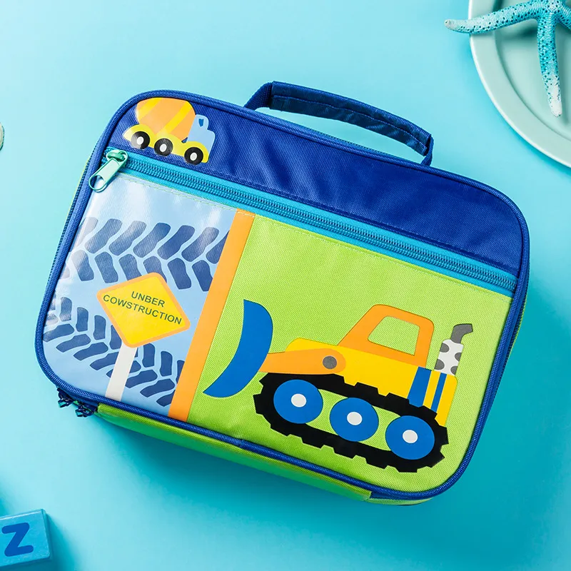 Insulated Lunch Bag for Women Men Cute Cartoon Reusable Lunch Box Thermal Lunch Tote Bag for Office Work Travel Picnic Color-B