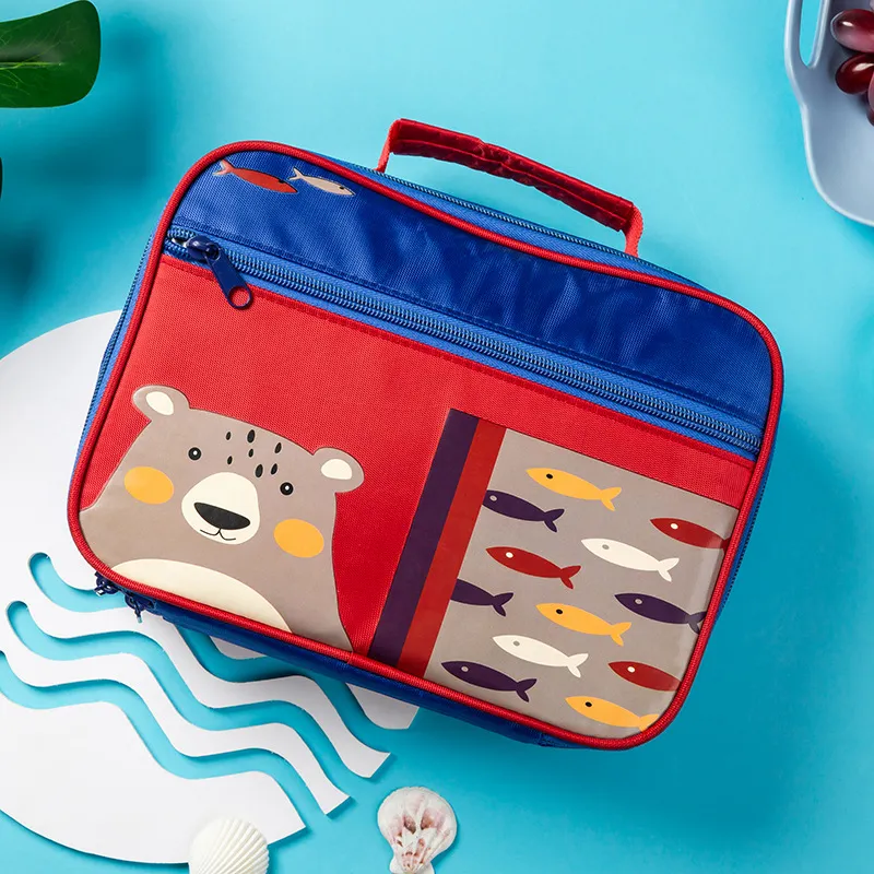 Insulated Lunch Bag for Women Men Cute Cartoon Reusable Lunch Box Thermal Lunch Tote Bag for Office Work Travel Picnic Color-C