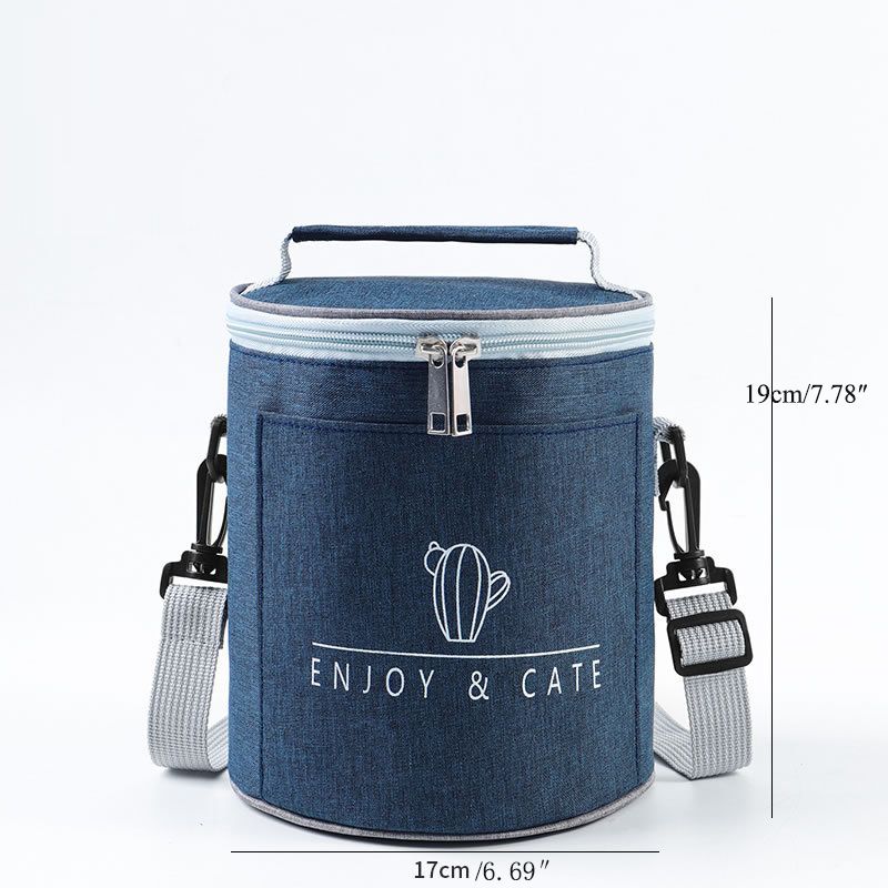 

Round Lunchbox Insulated Bag Portable Lunch Bag