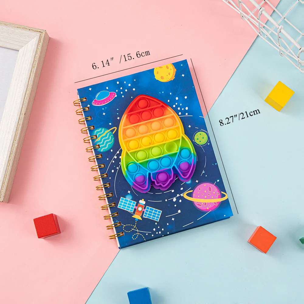  Bonito Kawaii Cartoon Adesivo Apoiado Descomprimir Bloco de Notas Material de Escritório Papelaria Escolar Azul Escuro big image 1