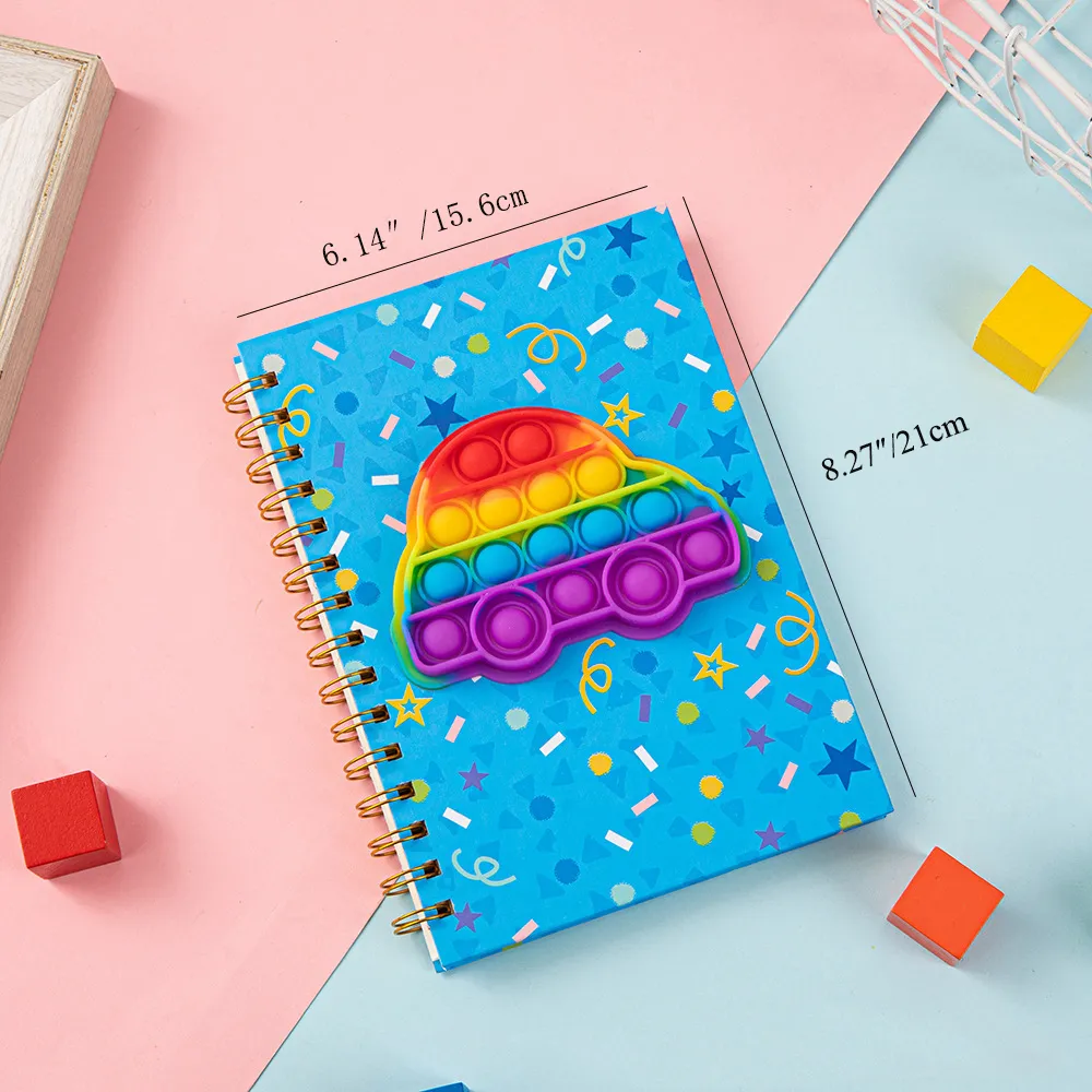  Bonito Kawaii Cartoon Adesivo Apoiado Descomprimir Bloco de Notas Material de Escritório Papelaria Escolar Azul