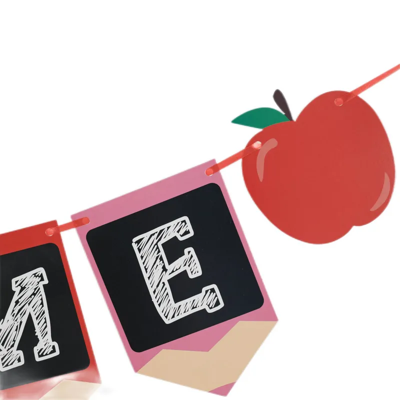 2-pack Welcome Banner Back to School Banner Welcome Party Decorations Wall Hanging Garland Starting School Pull Flag Banner for Classroom Office  image 3