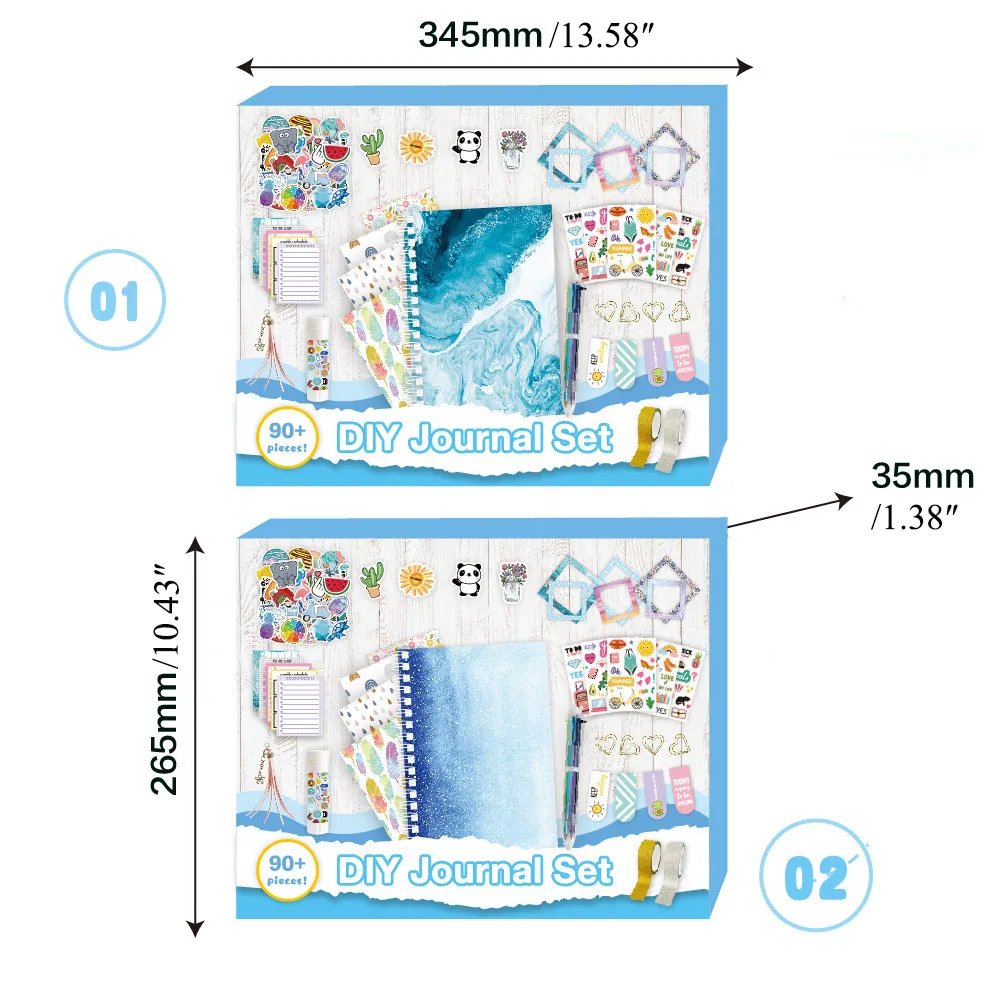 Scrapbook Stickers Diy Journal Set Children's Full Diary Stationery Budget Hand Book Set  image 2