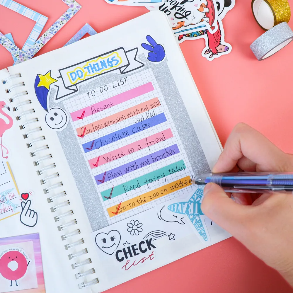 Scrapbook Stickers Diy Journal Set Children's Full Diary Stationery Budget Hand Book Set  image 3