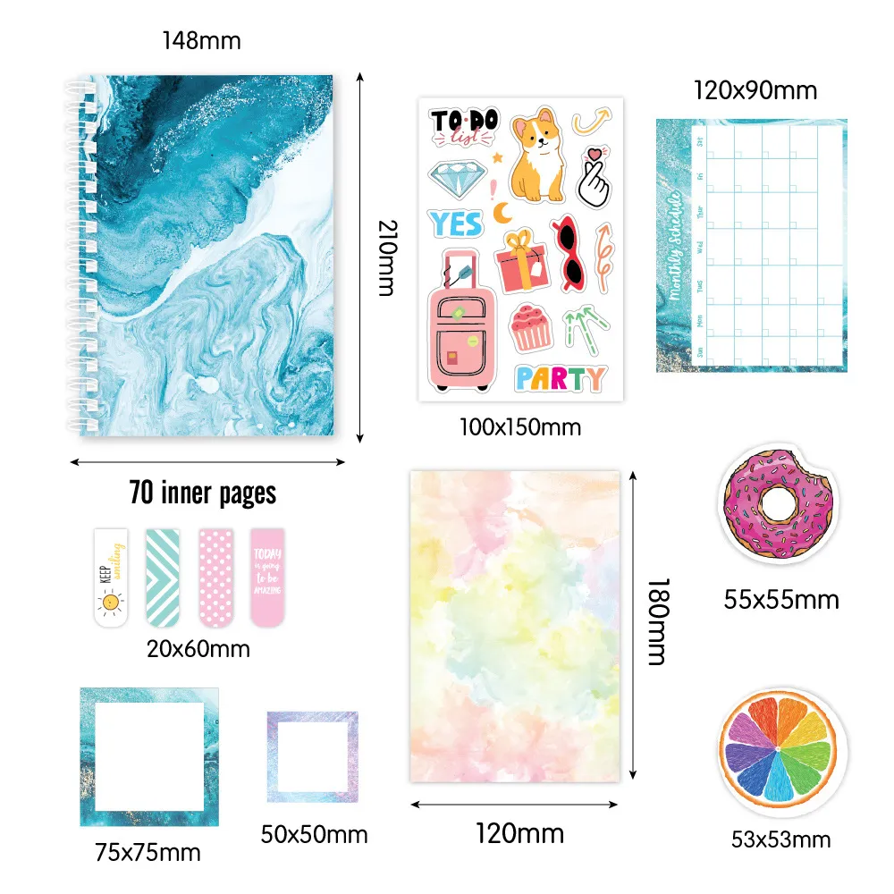 Scrapbook Stickers Diy Journal Set Children's Full Diary Stationery Budget Hand Book Set  image 5