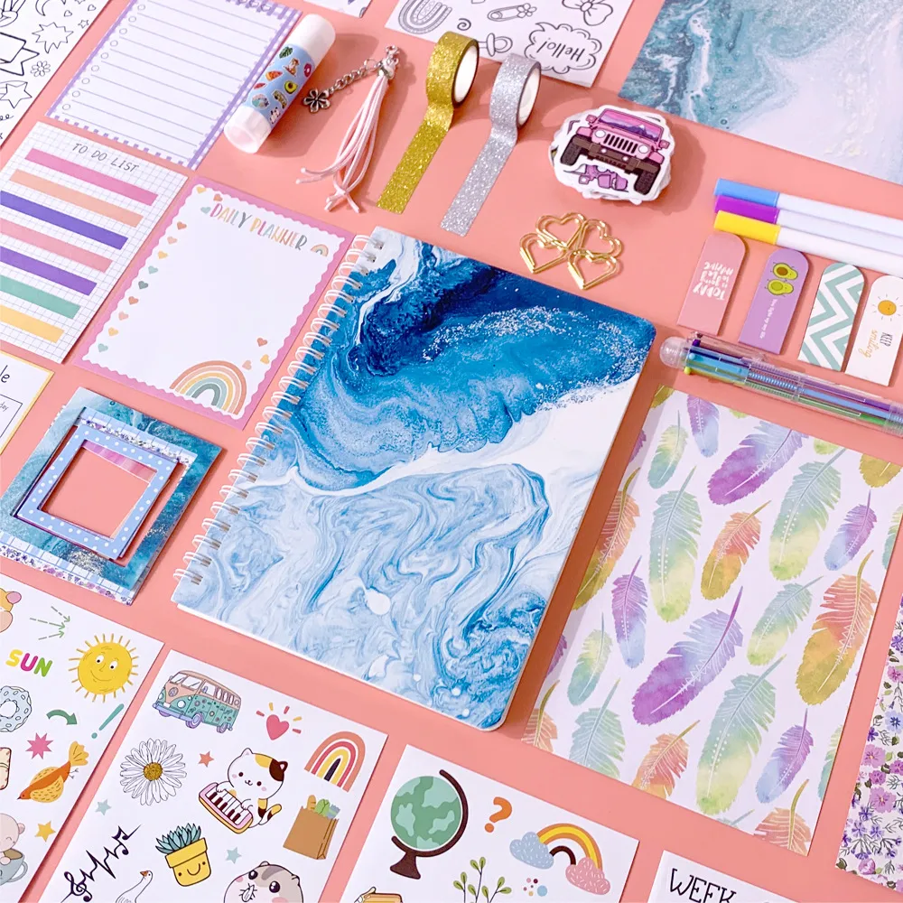 Scrapbook Stickers Diy Journal Set Children's Full Diary Stationery Budget Hand Book Set  image 6