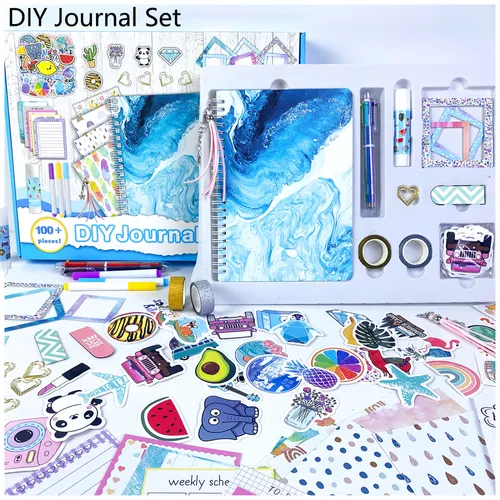 Scrapbook Stickers Diy Journal Set Children's Full Diary Stationery Budget Hand Book Set