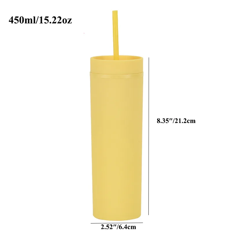 Double Wall Insulated Plastic Tumblers with Lid and Straws big image 2
