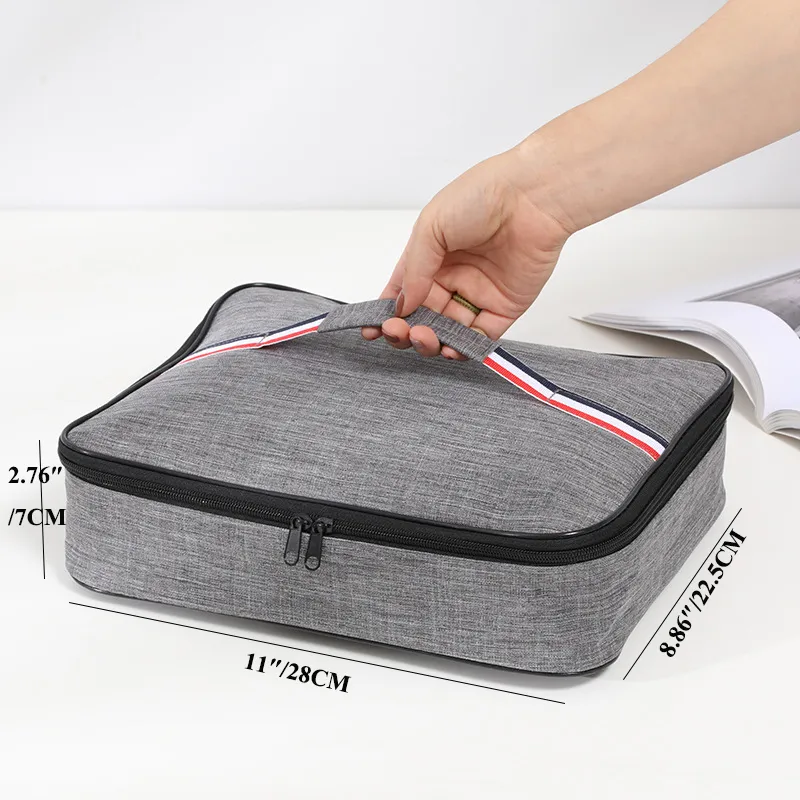 Saco grande Bento Box, saco portátil de manutenção de calor de almoço para o trabalho e escola  Cinzento