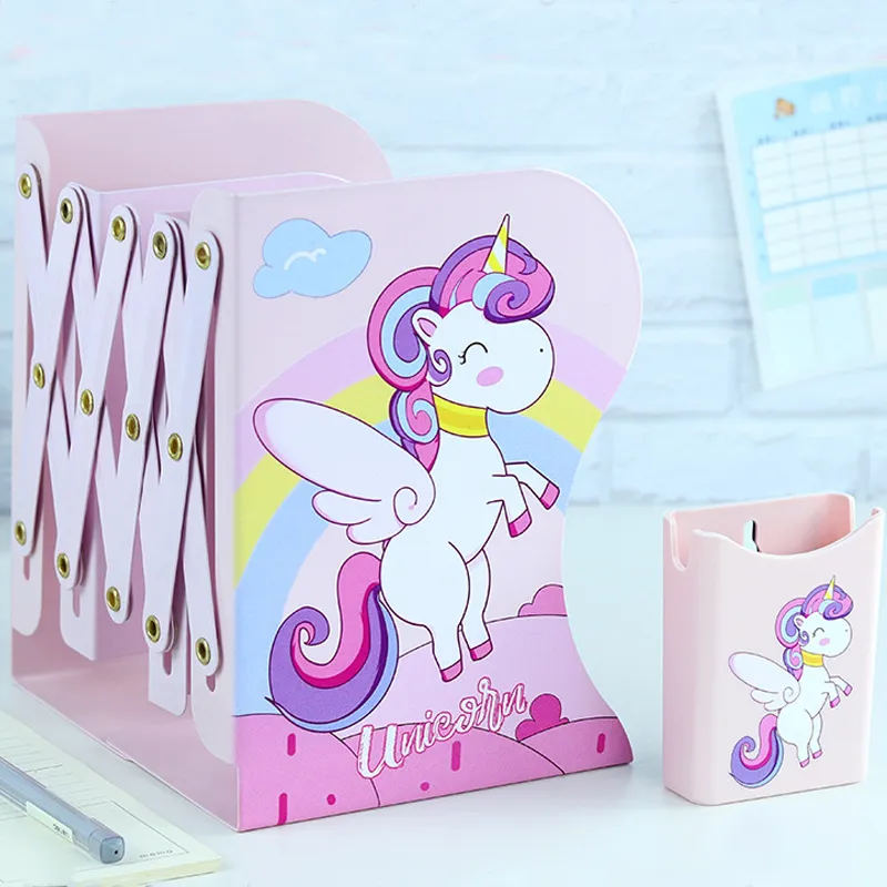 Cartoon Pattern Book Stand Telescopic Stand, Desktop Folding Storage Book Stretch Book Stand