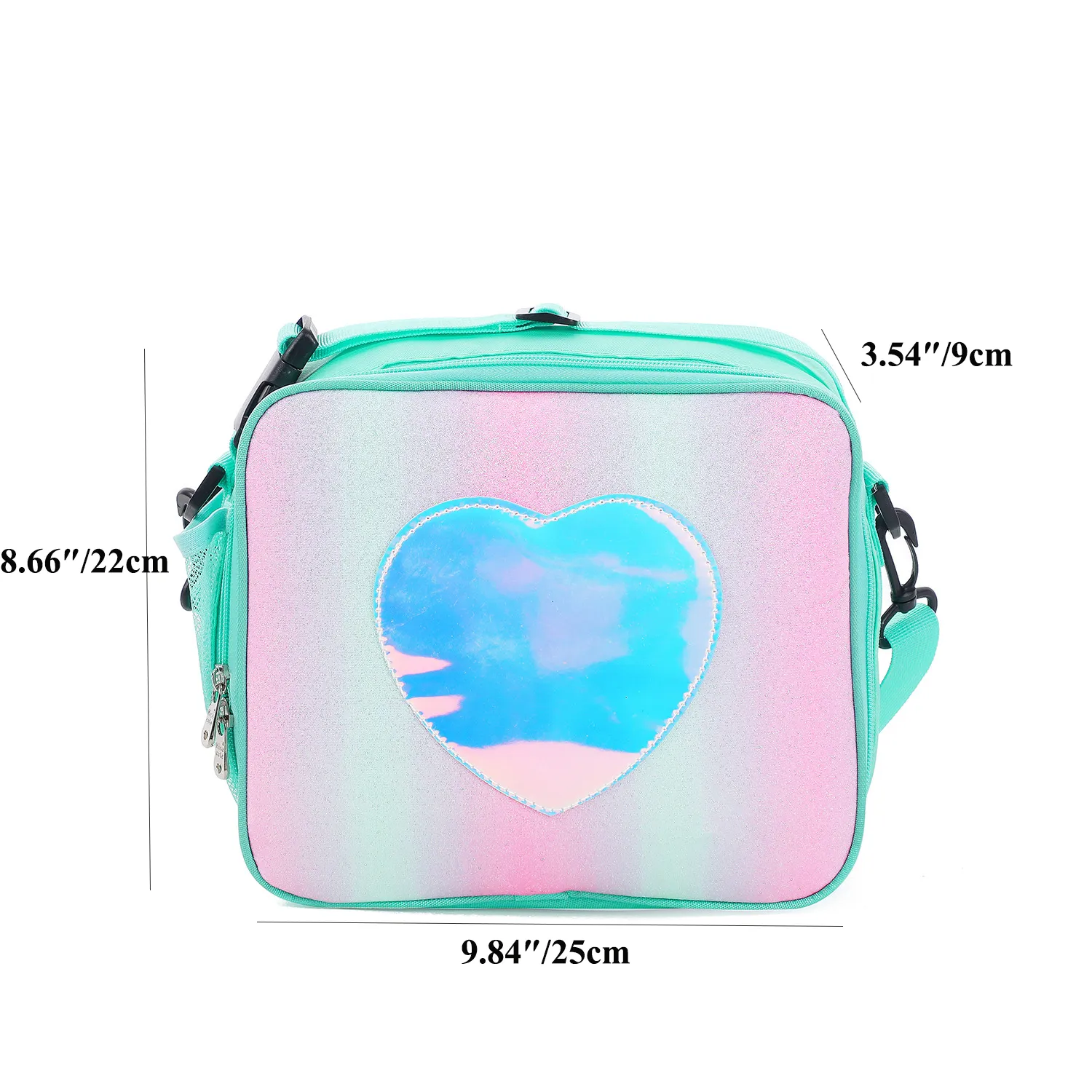 

Rainbow Color Portable Lunch Box for Girls, Insulated Simple Shoulder Bag