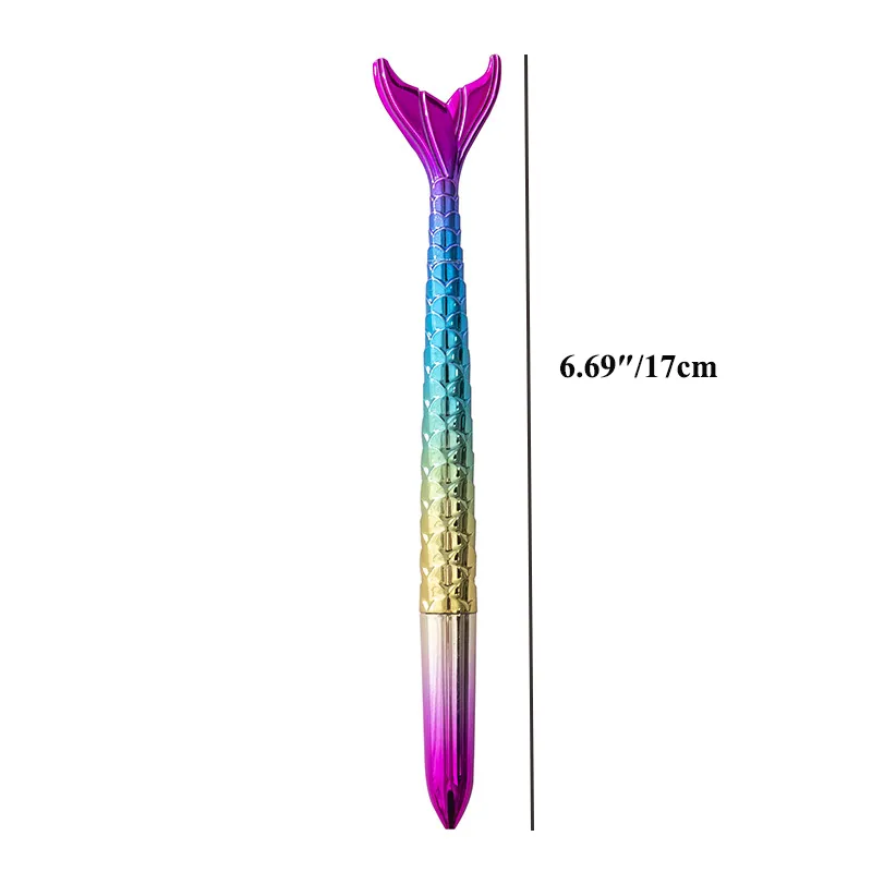 3pcs Mermaid Pens Fish Tail Pens Cute Fish Beauty Pens 0.5MM Black Ink Ballpoint Pens For Desk Decoration Accessories Stationery School Office big image 5