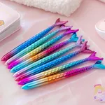 3pcs Mermaid Pens Fish Tail Pens Cute Fish Beauty Pens 0.5MM Black Ink Ballpoint Pens For Desk Decoration Accessories Stationery School Office  image 4