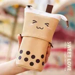 Home & Stuff Cute Telescopic Standing Design Pen Holder Pencil Case Stationery Can Be Pouch Gadget Travel Accessories Makeup Cosmetic Bag Color-F