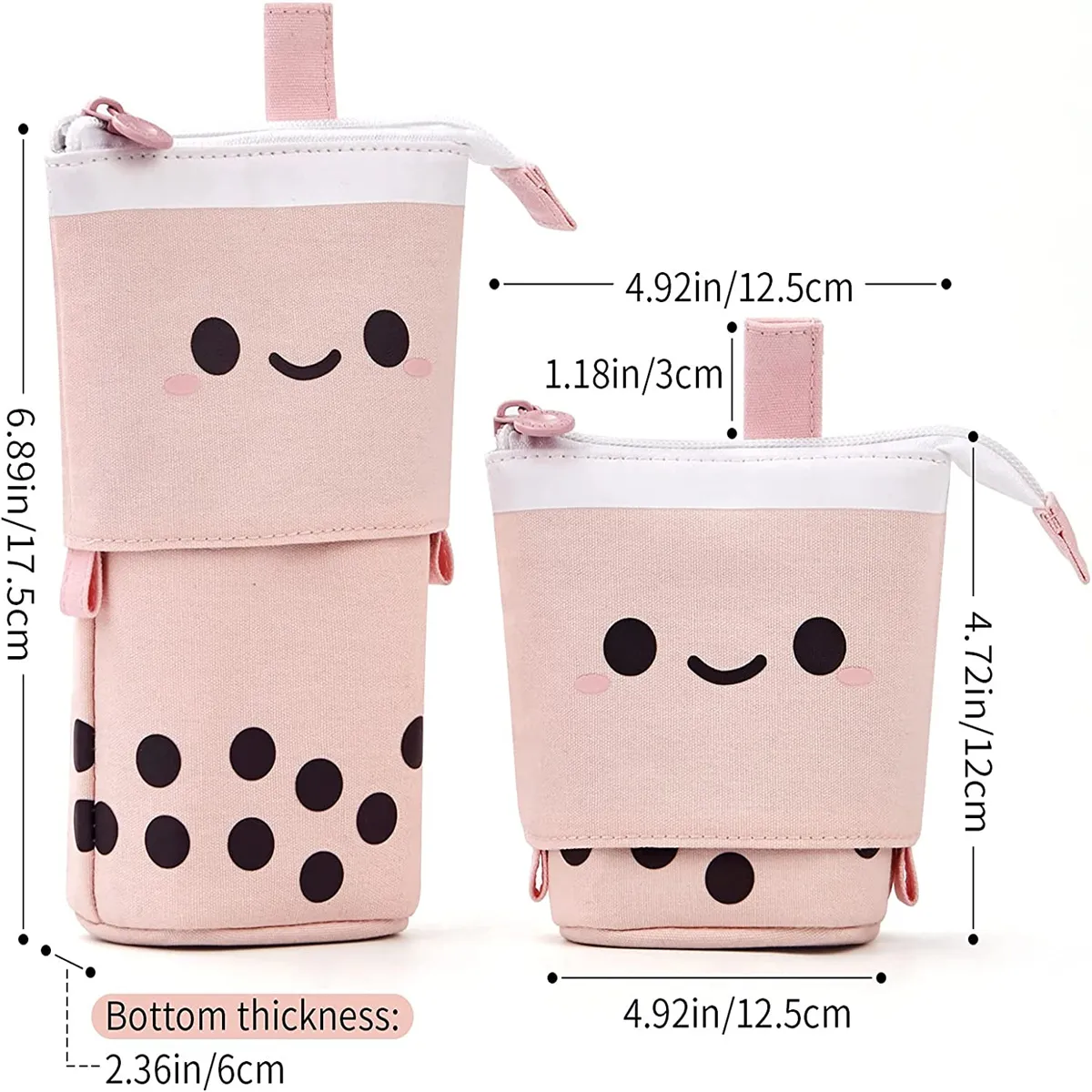Home & Stuff Cute Telescopic Standing Design Pen Holder Pencil Case Stationery Can Be Pouch Gadget Travel Accessories Makeup Cosmetic Bag  image 3