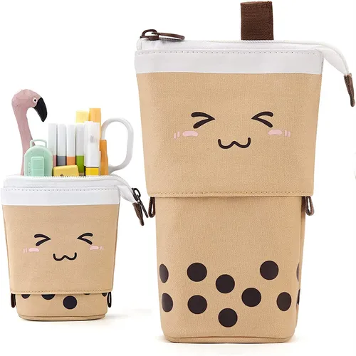 Home & Stuff Cute Telescopic Standing Design Pen Holder Pencil Case Stationery Can Be Pouch Gadget Travel Accessories Makeup Cosmetic Bag