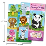 9pcs Cartoon Stickers for Kids Crafts, Dinosaur Elephant Panda Face Changing Princess Dress Up Sticker   image 2