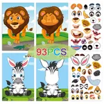9pcs Cartoon Stickers for Kids Crafts, Dinosaur Elephant Panda Face Changing Princess Dress Up Sticker   image 4
