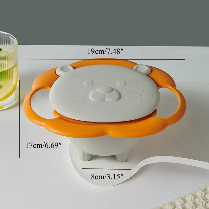 Baby Gyro Bowl 360° Spill Resistant Gyro Bowl with Lid White big image 1