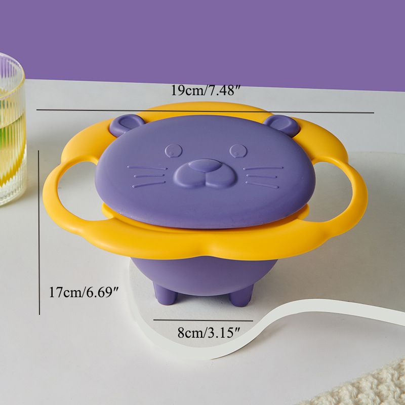baby gyro bowl 360° spill resistant gyro bowl with lid