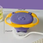 Tigela de giroscópio do bebê 360 ° Tigela de giroscópio resistente ao derramamento com tampa Roxa