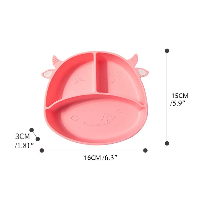Weaning Supplies, Silicone Children's Cutlery Suction Bowl Pink big image 1