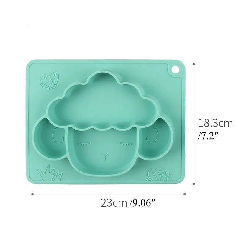 Weaning Supplies, Silicone Children's Cutlery Suction Bowl Green