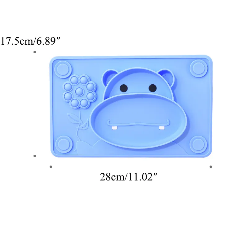 Weaning Supplies, Silicone Children's Cutlery Suction Bowl Blue