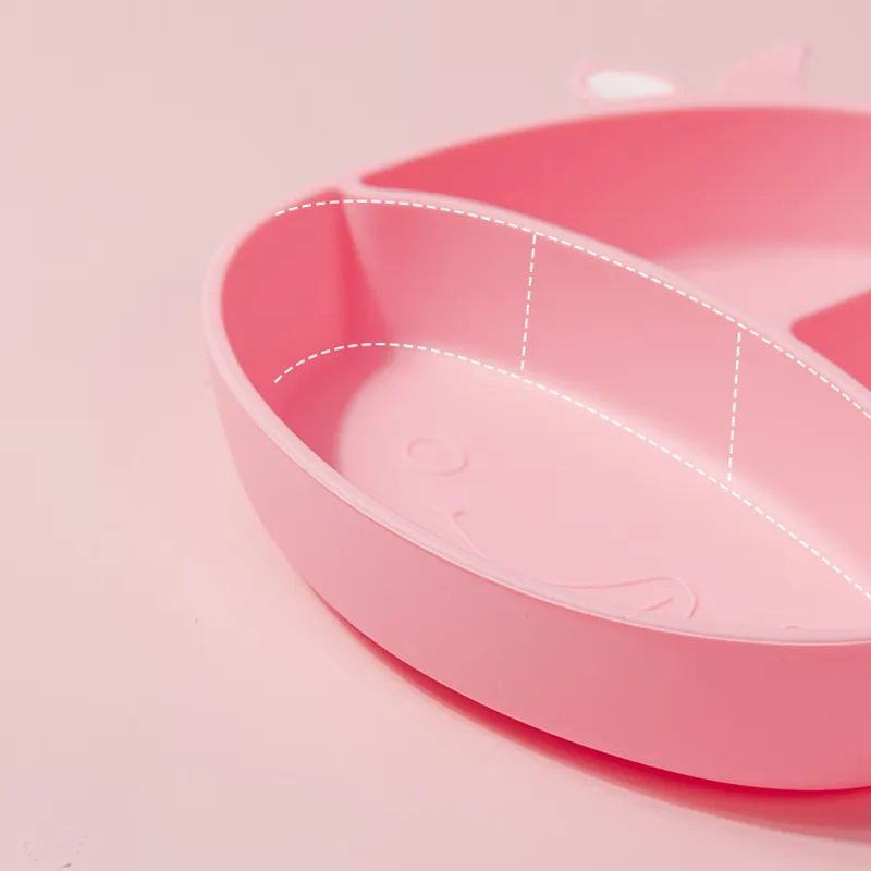 Weaning Supplies, Silicone Children's Cutlery Suction Bowl Pink image 4