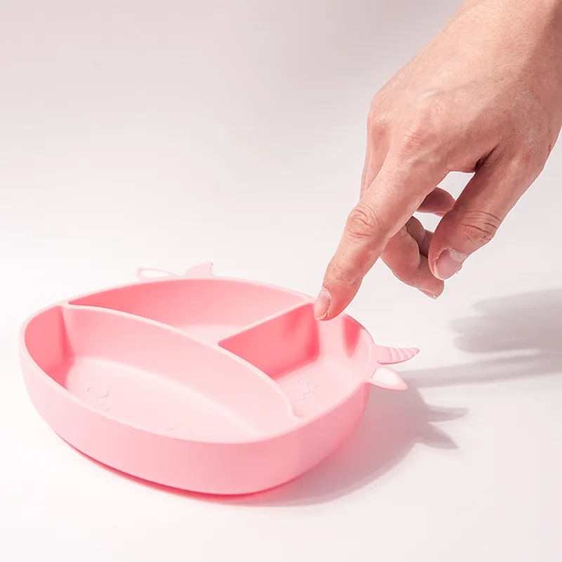 Weaning Supplies, Silicone Children's Cutlery Suction Bowl Pink image 5