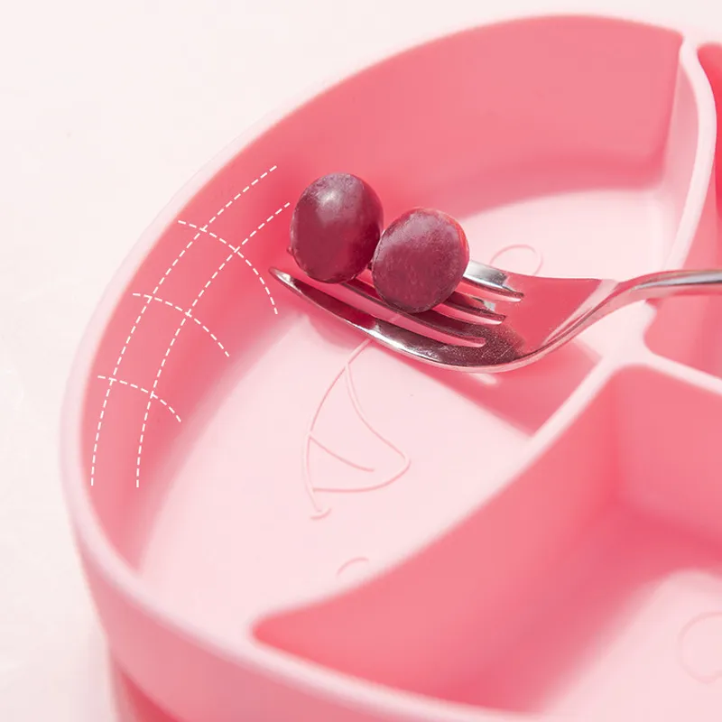 Weaning Supplies, Silicone Children's Cutlery Suction Bowl Pink image 6