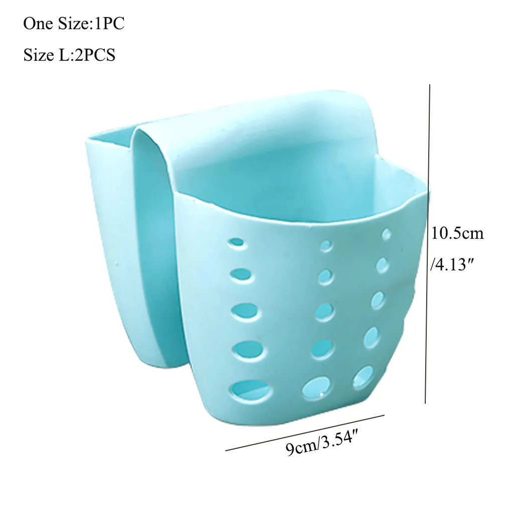Le plus récent étagère d'évier support organisateur de cuisine suspendu double face accessoires de cuisine portables lavage Bleu Clair big image 1