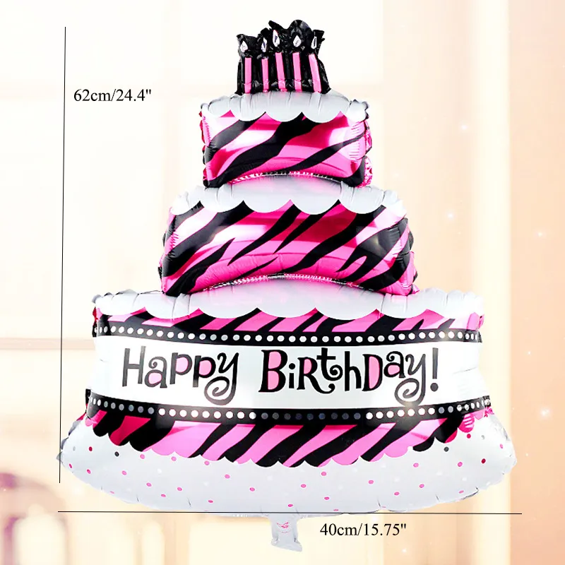 Colorful Cake Foil Balloons Happy Birthday Day Party Decoration Inflatable Ballons for Birthday Party Supplies Color-A