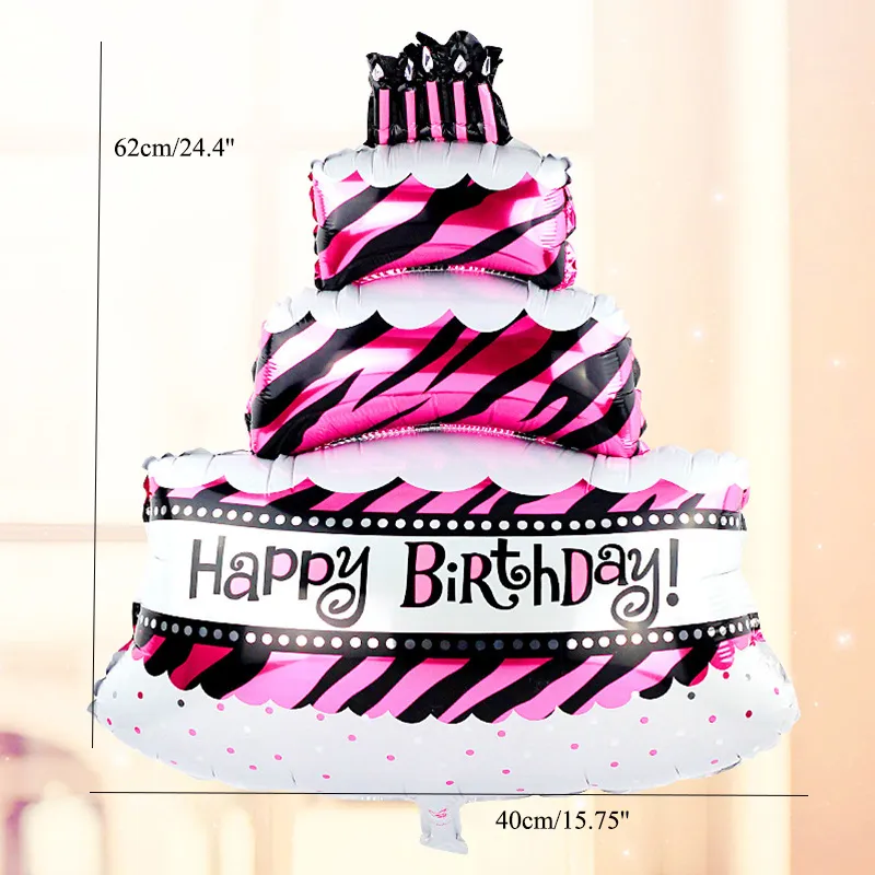 Bunte Kuchen Folienballons Alles Gute zum Geburtstag Tag Party Dekoration Aufblasbare Ballons für Geburtstagsfeier Zubehör Farbe-A big image 1