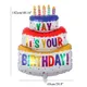 Colorful Cake Foil Balloons Happy Birthday Day Party Décoration Ballons gonflables pour les fournitures de fête d’anniversaire Couleur-B